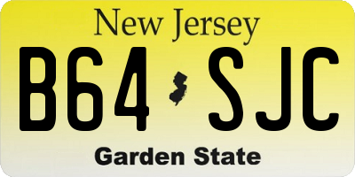 NJ license plate B64SJC