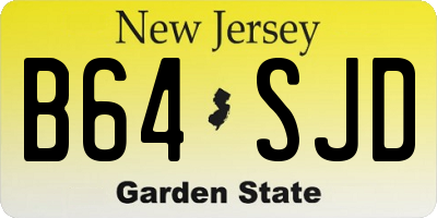 NJ license plate B64SJD