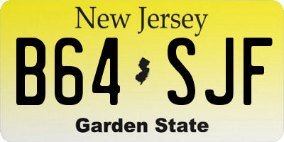 NJ license plate B64SJF