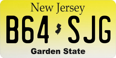 NJ license plate B64SJG