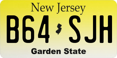 NJ license plate B64SJH