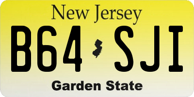 NJ license plate B64SJI