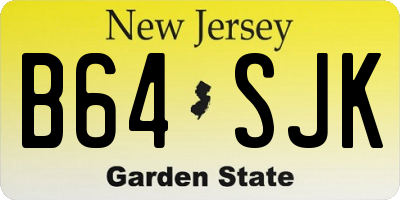 NJ license plate B64SJK