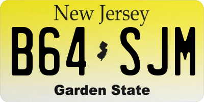 NJ license plate B64SJM