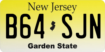 NJ license plate B64SJN