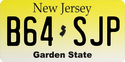 NJ license plate B64SJP