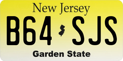 NJ license plate B64SJS