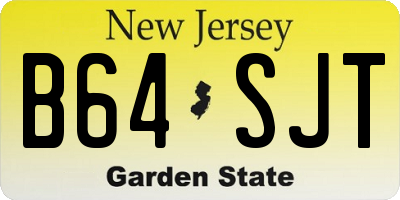 NJ license plate B64SJT