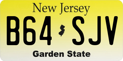 NJ license plate B64SJV