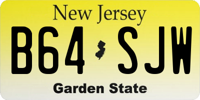 NJ license plate B64SJW