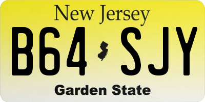 NJ license plate B64SJY