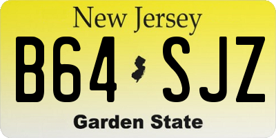 NJ license plate B64SJZ
