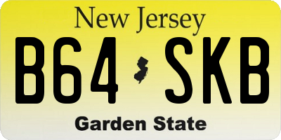 NJ license plate B64SKB