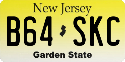 NJ license plate B64SKC