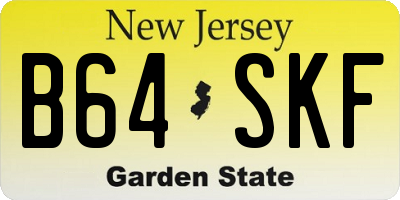 NJ license plate B64SKF