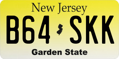 NJ license plate B64SKK