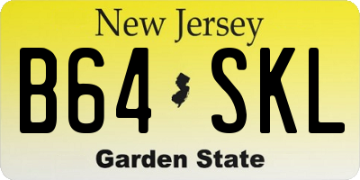 NJ license plate B64SKL