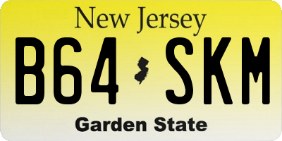 NJ license plate B64SKM