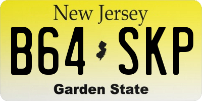 NJ license plate B64SKP