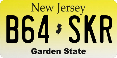 NJ license plate B64SKR