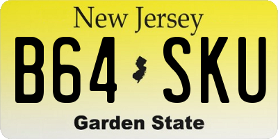 NJ license plate B64SKU
