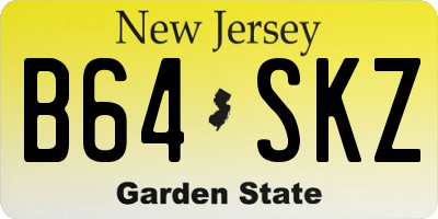 NJ license plate B64SKZ