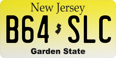 NJ license plate B64SLC