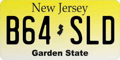 NJ license plate B64SLD