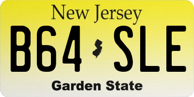 NJ license plate B64SLE