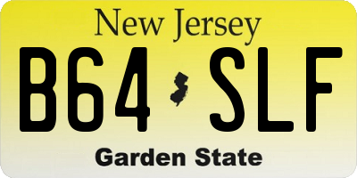 NJ license plate B64SLF