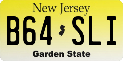 NJ license plate B64SLI