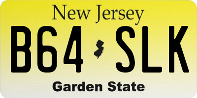 NJ license plate B64SLK