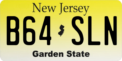 NJ license plate B64SLN