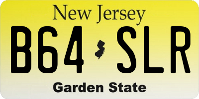 NJ license plate B64SLR