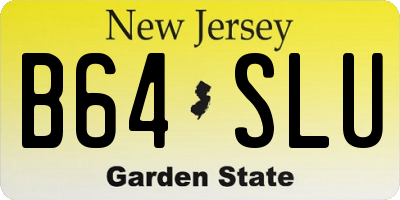 NJ license plate B64SLU