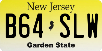 NJ license plate B64SLW