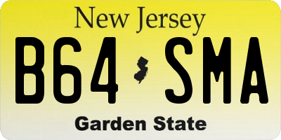 NJ license plate B64SMA