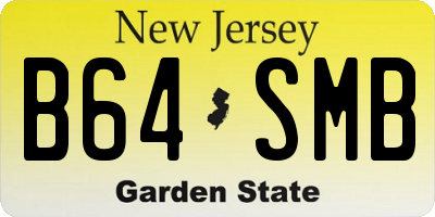 NJ license plate B64SMB