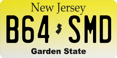 NJ license plate B64SMD