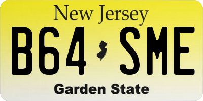 NJ license plate B64SME