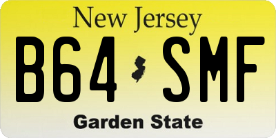 NJ license plate B64SMF