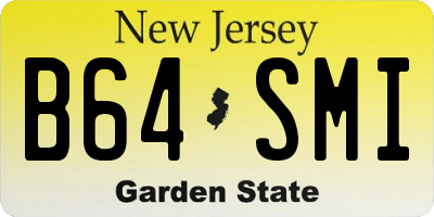NJ license plate B64SMI