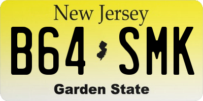 NJ license plate B64SMK