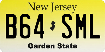 NJ license plate B64SML