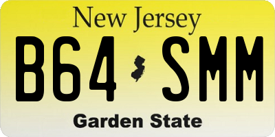 NJ license plate B64SMM