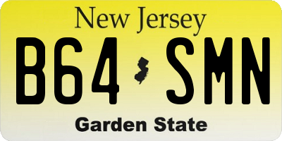 NJ license plate B64SMN