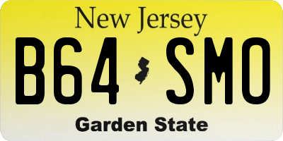NJ license plate B64SMO