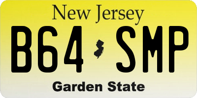 NJ license plate B64SMP