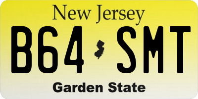 NJ license plate B64SMT
