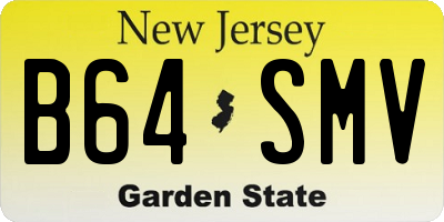 NJ license plate B64SMV